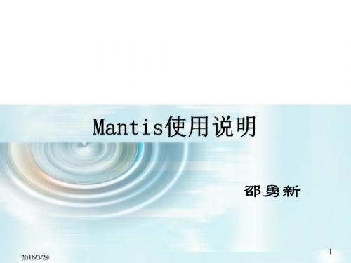 Mantis使用及提单细则