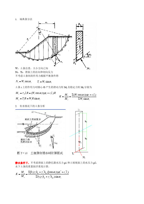 岩土专业考试滑坡体计算常用条分法总结