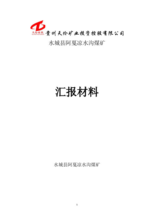 凉水沟煤矿汇报材料