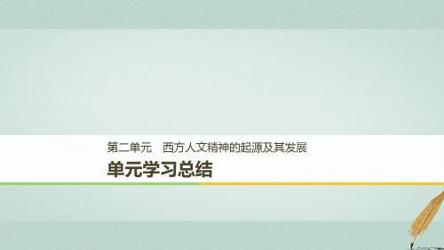 高中历史第二单元西方人文精神的起源及其发展学习总结