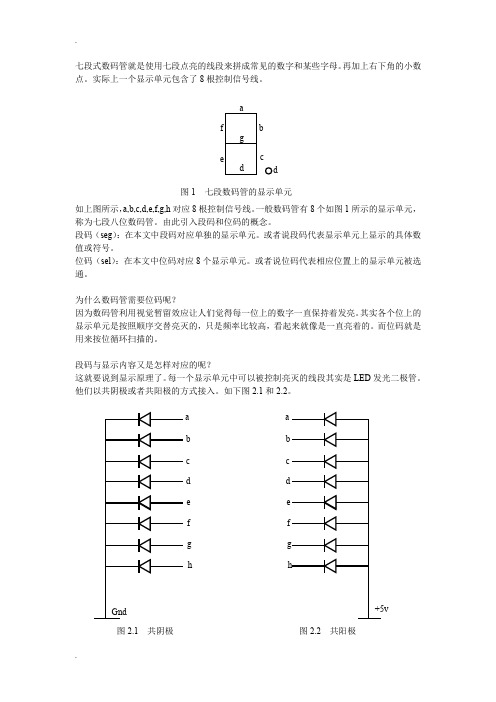 七段式数码管简介及其VerilogHDL驱动编写