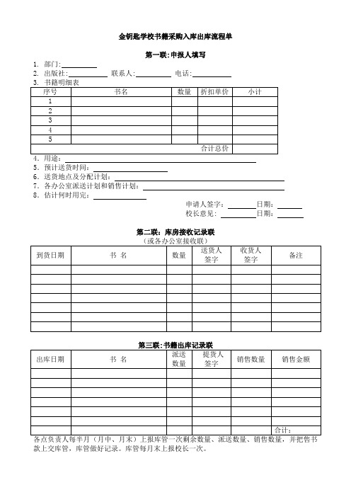 书籍采购及出库流程