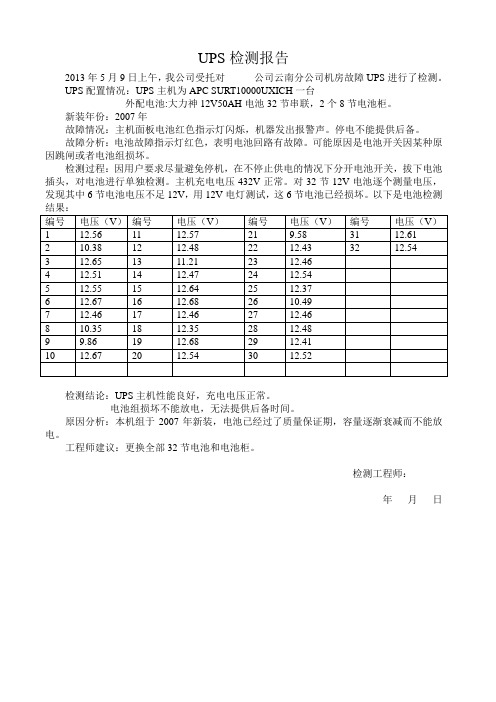 UPS检测报告