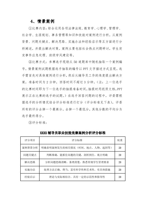 大学辅导员职业技能大赛案例分析策划