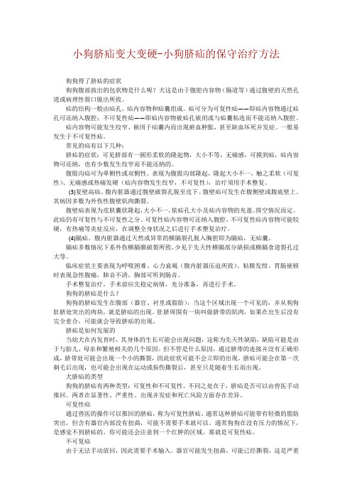 小狗脐疝变大变硬-小狗脐疝的保守治疗方法