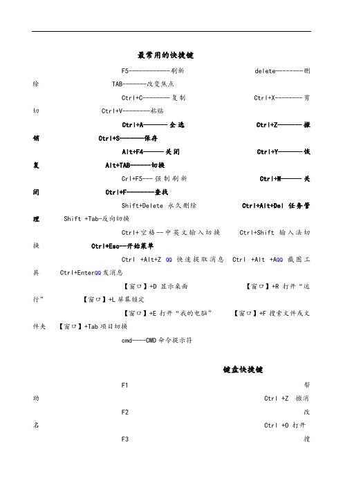 键盘快捷键的使用方法