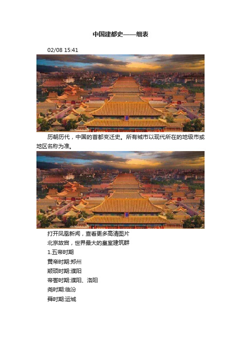 中国建都史——细表