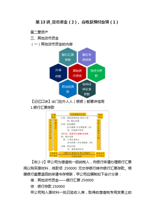 第13讲_货币资金（2）、应收及预付款项（1）