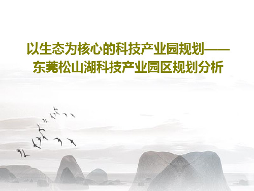 以生态为核心的科技产业园规划——东莞松山湖科技产业园区规划分析共29页