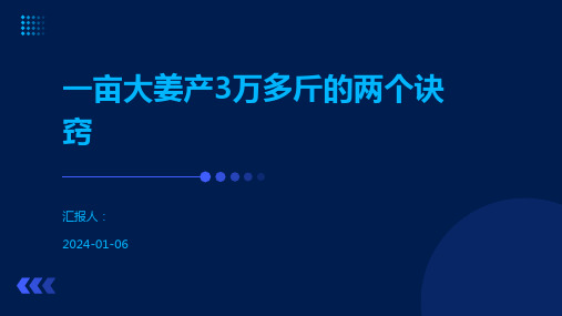 一亩大姜产3万多斤的两个诀窍