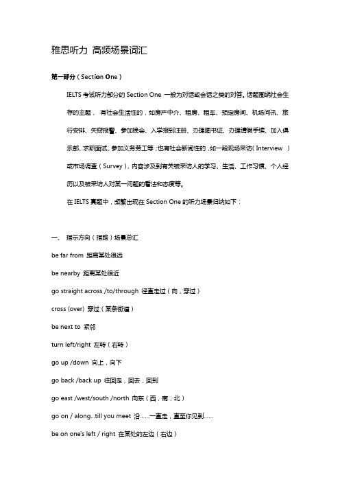 雅思听力词汇完全版(涵盖所有雅思听力词汇)