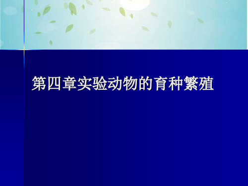 第四章实验动物的育种繁殖