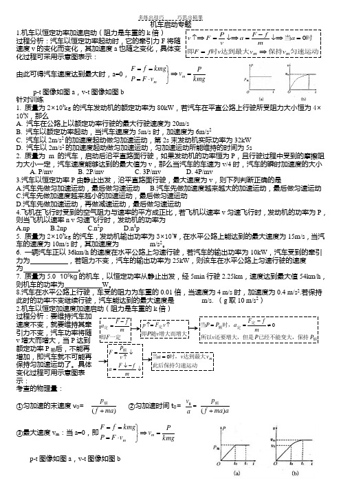 机车启动专题带答案