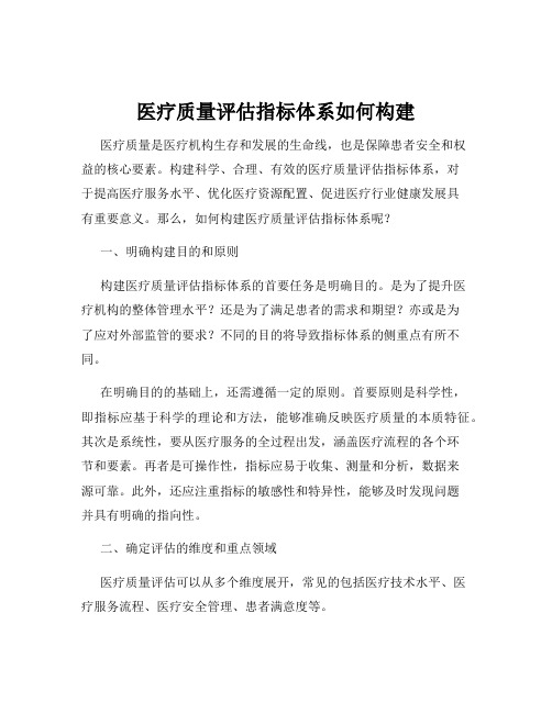 医疗质量评估指标体系如何构建