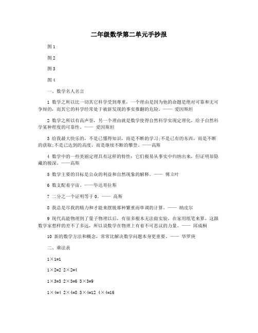 二年级数学第二单元手抄报