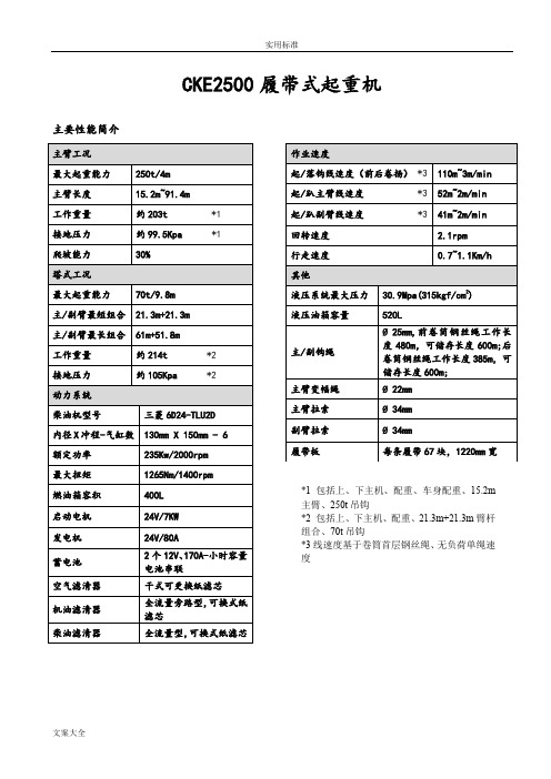 CKE2500 250t履带式起重机