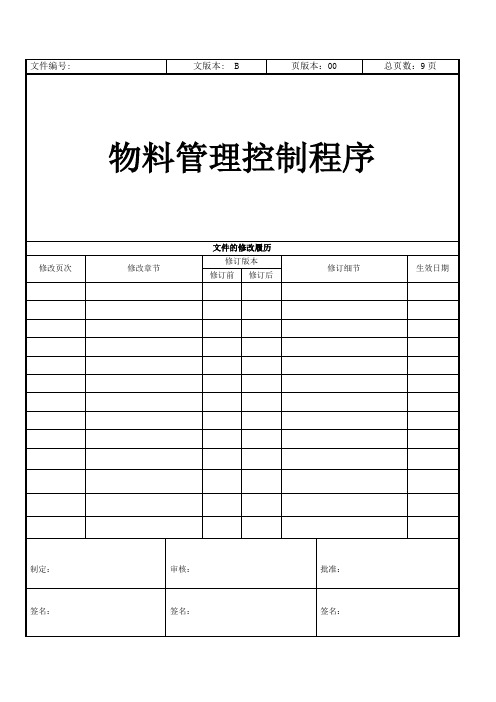 物料控制管理程序