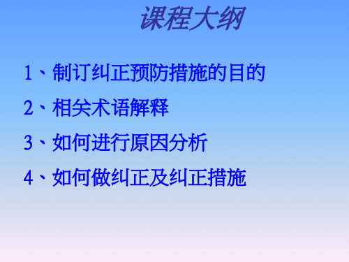 原因分析与纠正预防措施