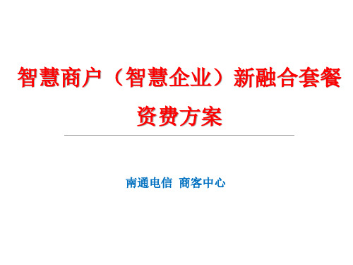 智慧商户(智慧企业)新融合套餐资