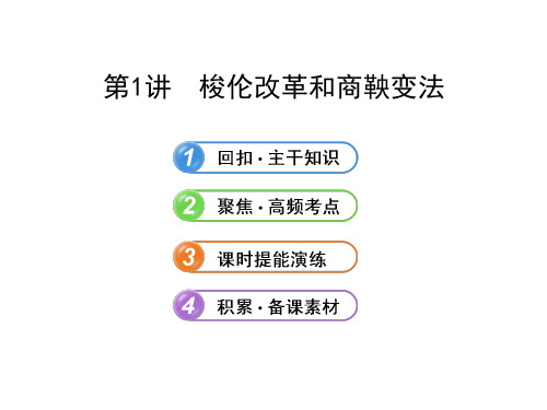 2014届高三历史一轮复习课件选修1.1.1梭伦改革和商鞅变法