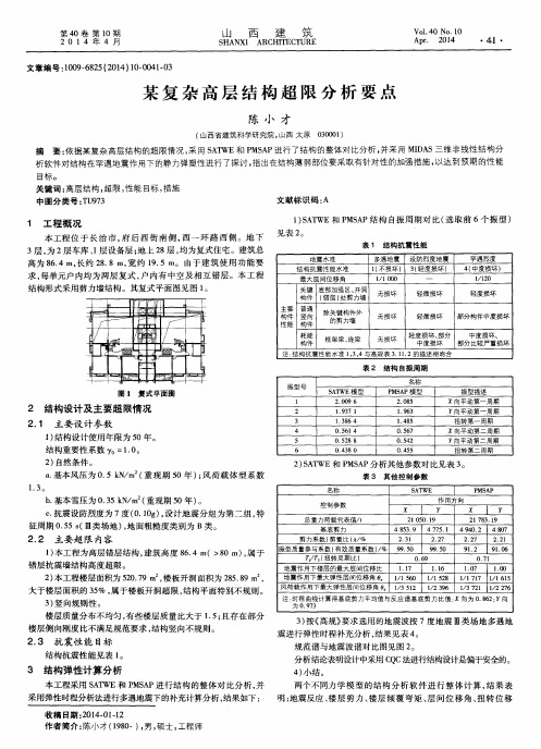 某复杂高层结构超限分析要点