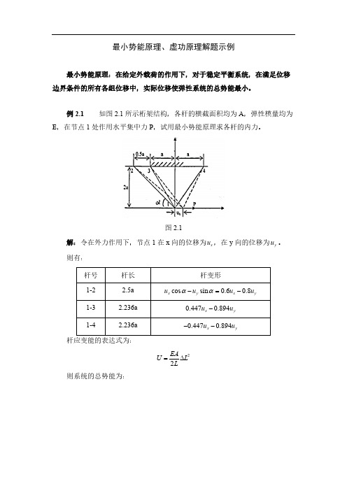 [VIP专享]结构力学-虚功原理、最小势能原理解题示例