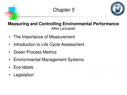 绿色化学与化工导论Chapter 5 Measuring and Controlling