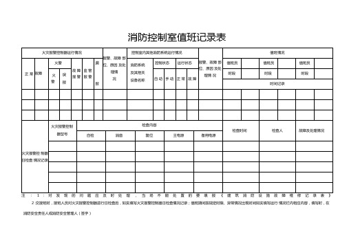 消防控制室值班记录1