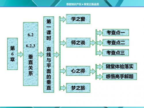 2016-2017学年湘教版高中数学必修三：6.2.3.1、直线与平面的垂直课件4