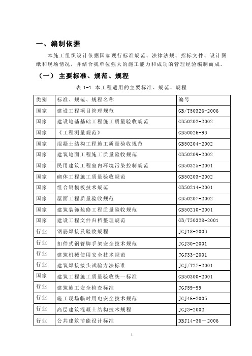 框架结构施工组织设计