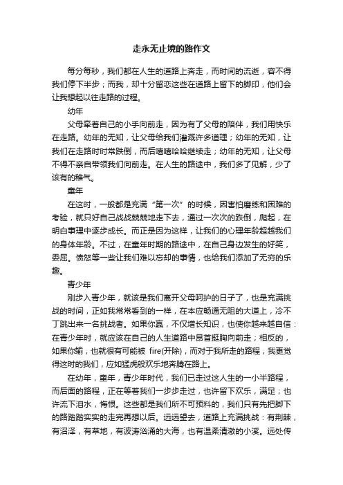 走永无止境的路作文