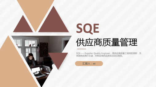 SQE供应商质量管理主题培训PPT课件