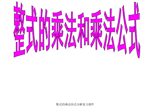 整式的乘法因式分解复习课件