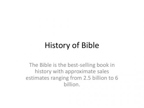 History of Bible