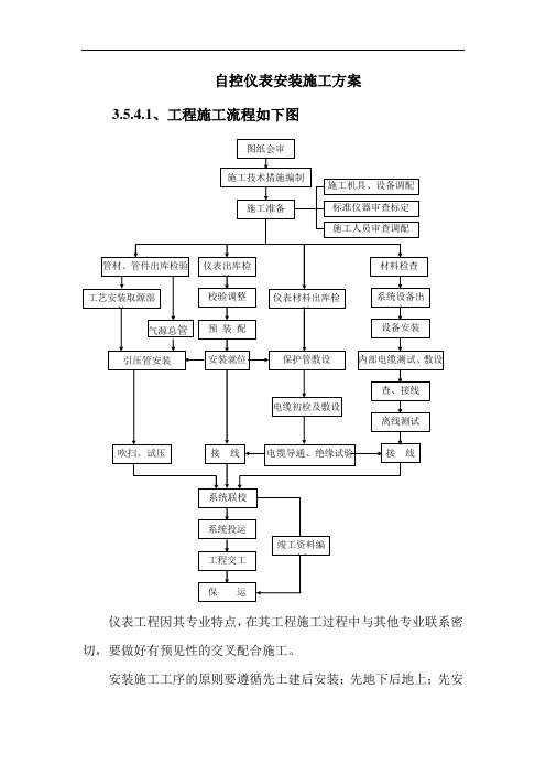 自控仪表安装施工方案