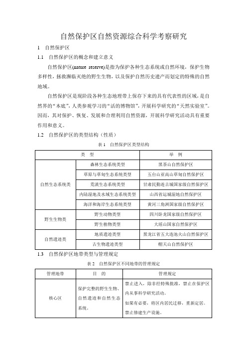 自然保护区科学考察