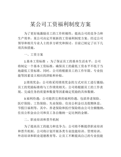 某公司工资福利制度方案