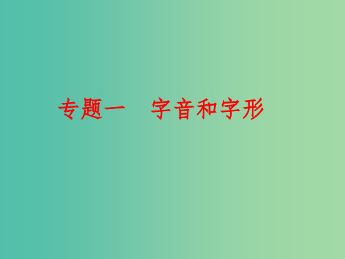 中考语文 专题一 字音和字形课件