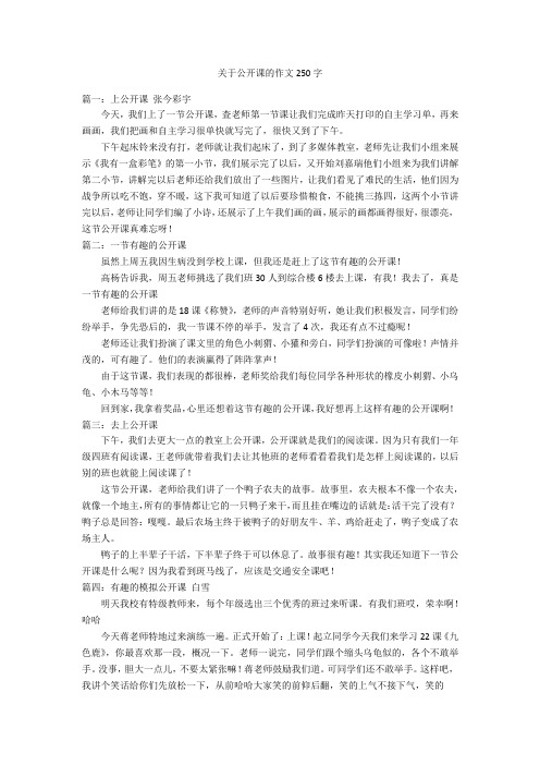 关于公开课的作文250字优秀作文