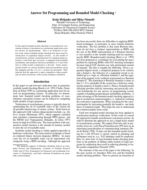 Answer Set Programming and Bounded Model Checking￡