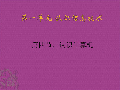 沪科版七上信息技术 1.4认识计算机 课件(14ppt)