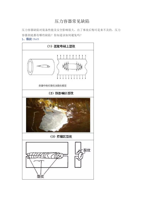 压力容器常见缺陷