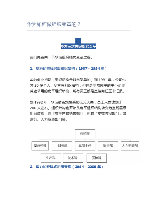 【HR】华为如何做组织变革的？