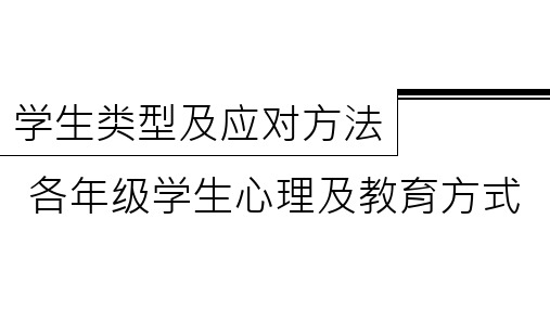 机构培训——学生类型及应对方法、各年级学生心理及教育方式