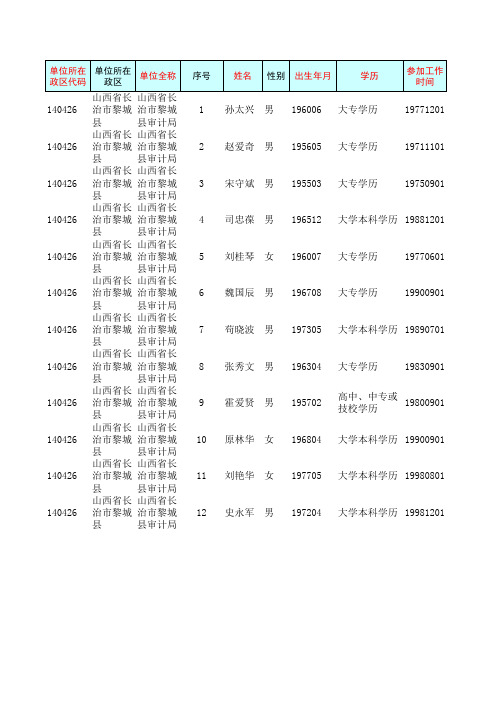 公务员工资收入情况调查表数据导入模板