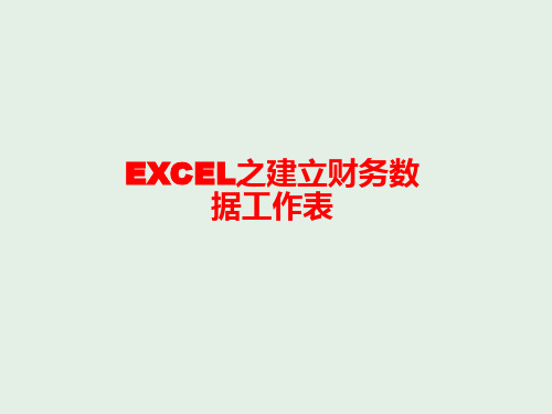 EXCEL之建立财务数据工作表PPT课件