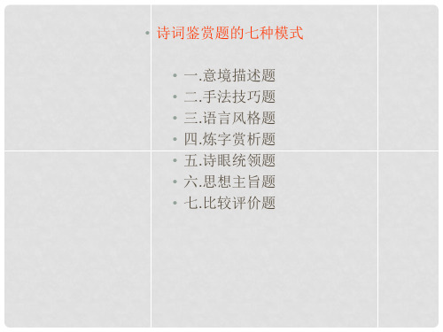 高三语文一轮复习 专题12古诗鉴赏古诗词鉴赏方法例题