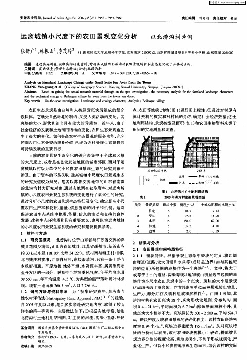 远离城镇小尺度下的农田景观变化分析——以北涝沟村为例