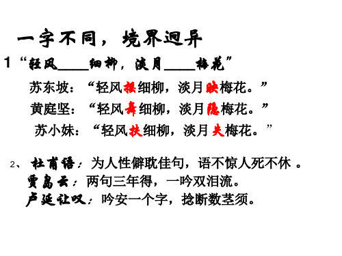 诗歌鉴赏 “炼字”