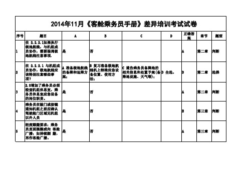 航空公司2014年考试题